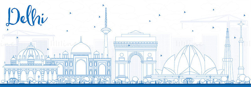 Delhi Skyline vector illustration