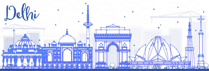 Delhi Skyline vector illustration