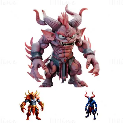 Demon Lords Koleksiyonu - Fantezi Karakter 3D Baskı Model Serisi