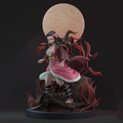 Demon slayer Nezuko divide and full version 3D print model STL