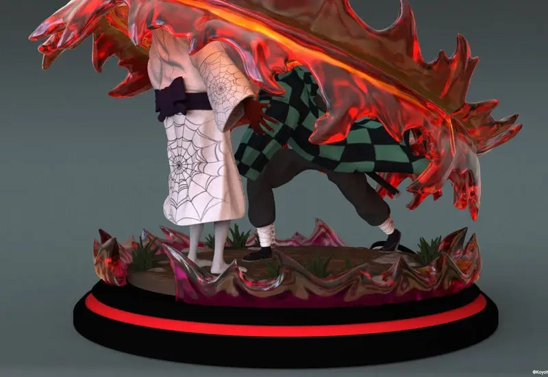 Demon Slayer – Tanjiro vs Rui 3D Printing Model STL