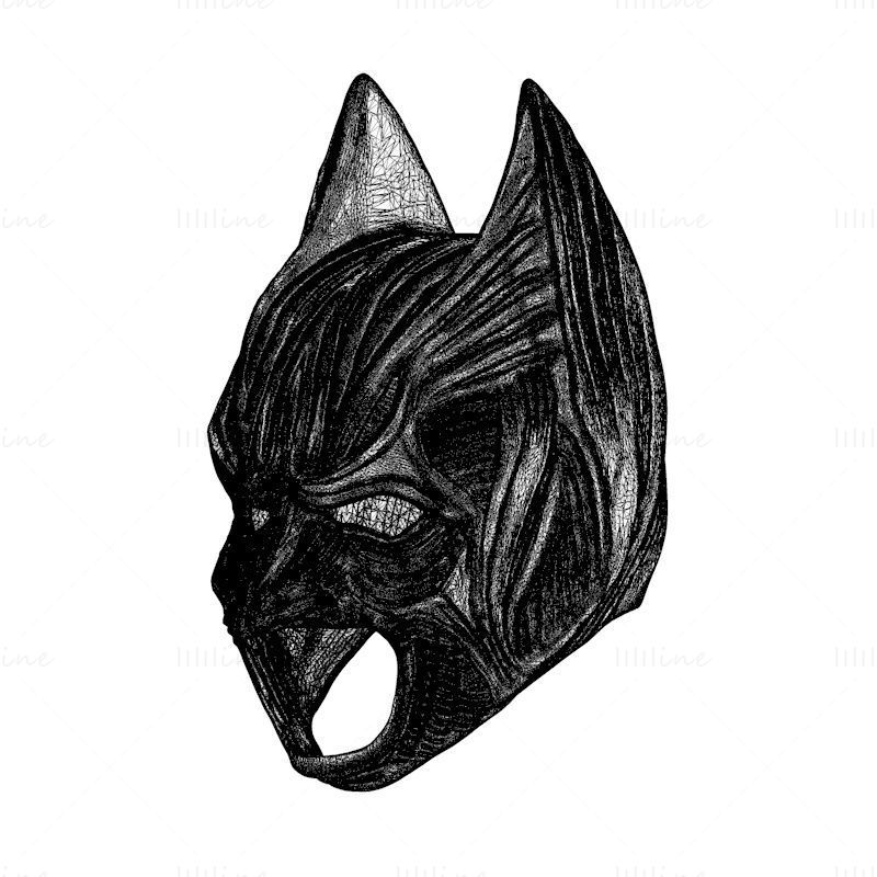 Mască de cască Batman în stil demon Model de imprimare 3d de Halloween