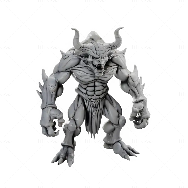 Demon Warrior Miniatuur 3D Print Model