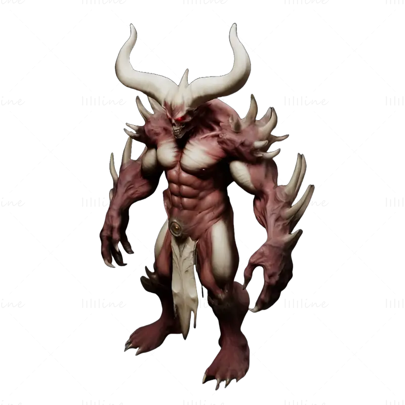 Demon Warrior Miniature 3D Print Model