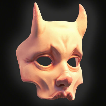 Demone donna tragica maschera stampa 3d modello STL