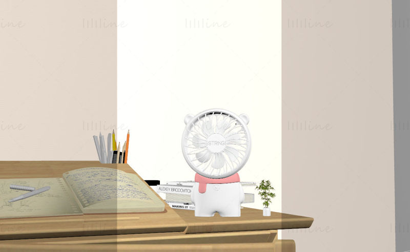 Stolní ventilátor 3D scéna cinema4d model