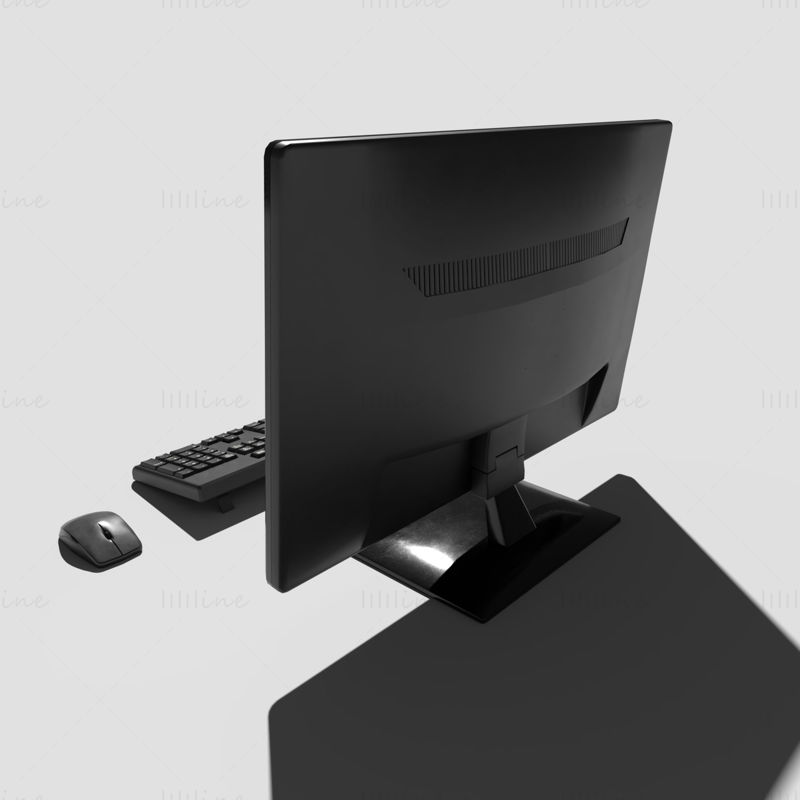 PC de bureau modèle 3D