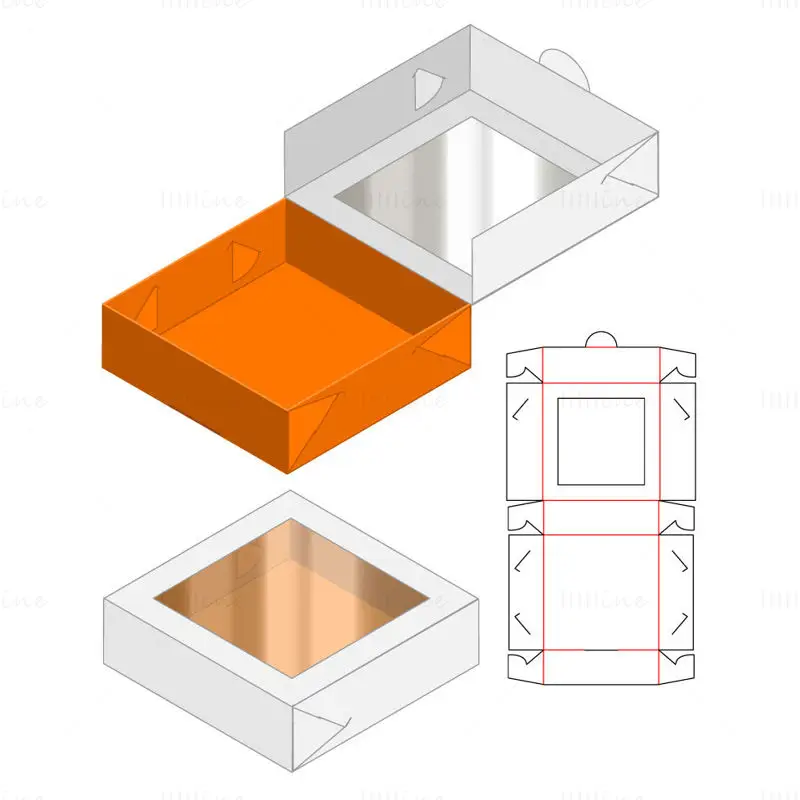 Dessert packaging box dieline