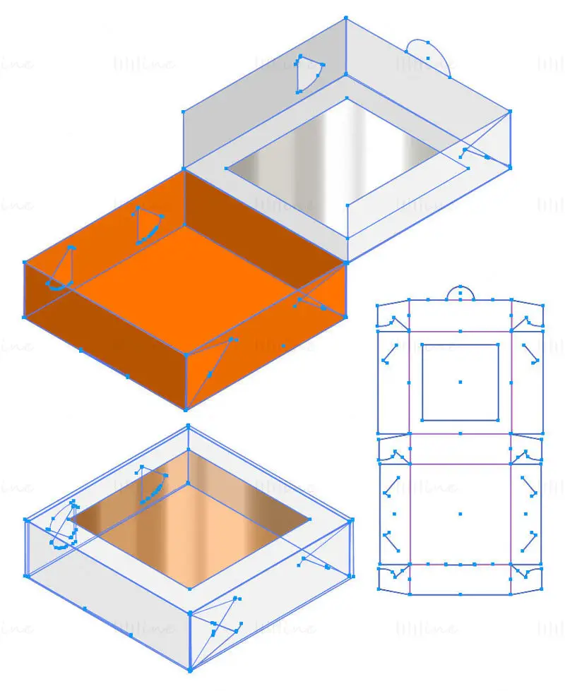 Dessert packaging box dieline