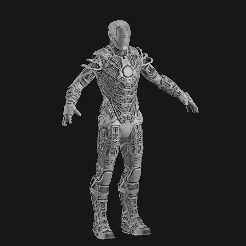 Детализированная 3d модель Железного человека MK 41