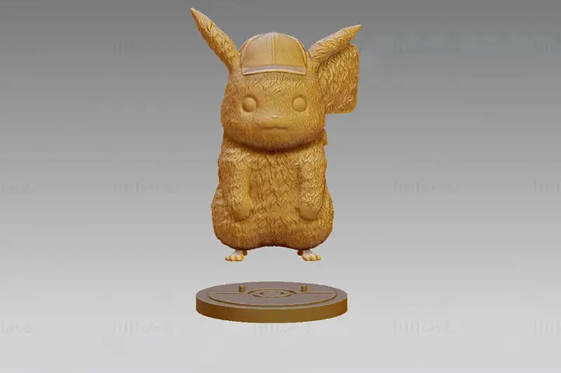 Detektiv Pikachu-figurer 3D-utskriftsmodell STL-filer