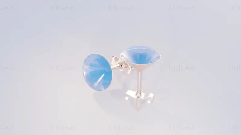 Diamond Earrings 3D Model