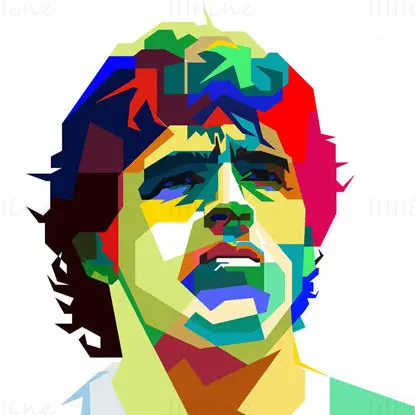 Diego Armando Maradona Football Legendás Pop Art WPAP vektor