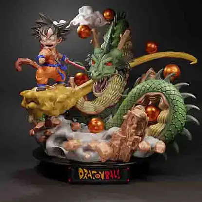 Diorama kid goku és shenlong dragon ball 3D Printing Model STL