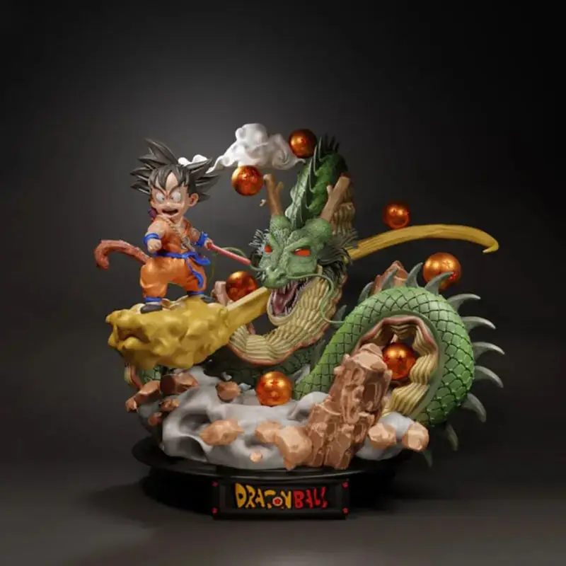 Diorama çocuk goku ve shenlong dragon ball 3D Baskı Modeli STL