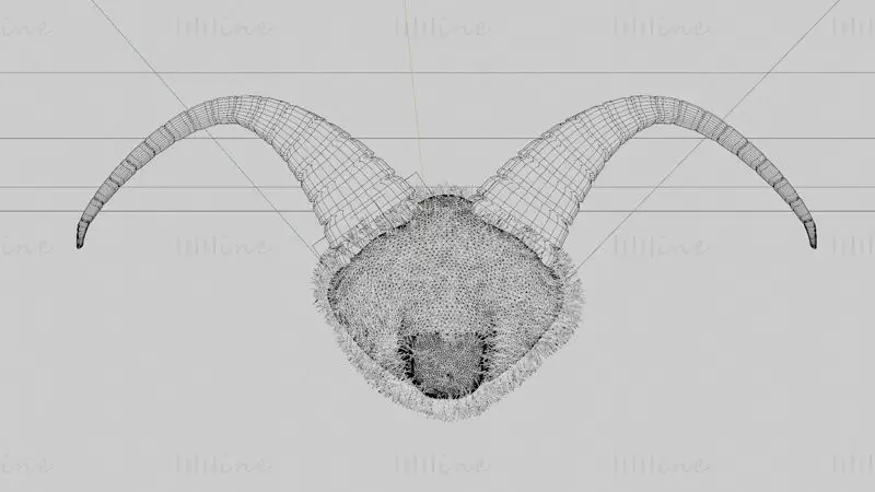 Jelenítse meg a Horns szobor 3D-s modelljét