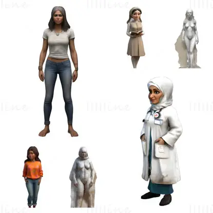 Diverse Characters 3D Print Model Collection Vol. 1