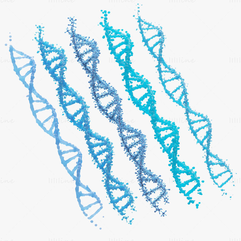 3D модел на ДНК генетична молекула
