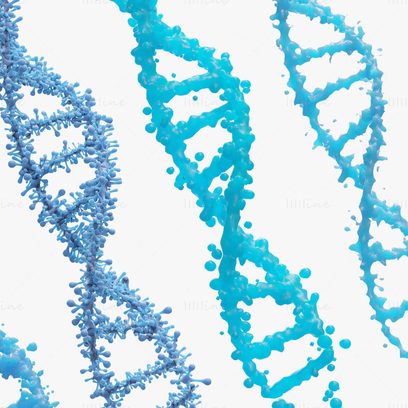 Modèle 3D de molécule génétique d'ADN