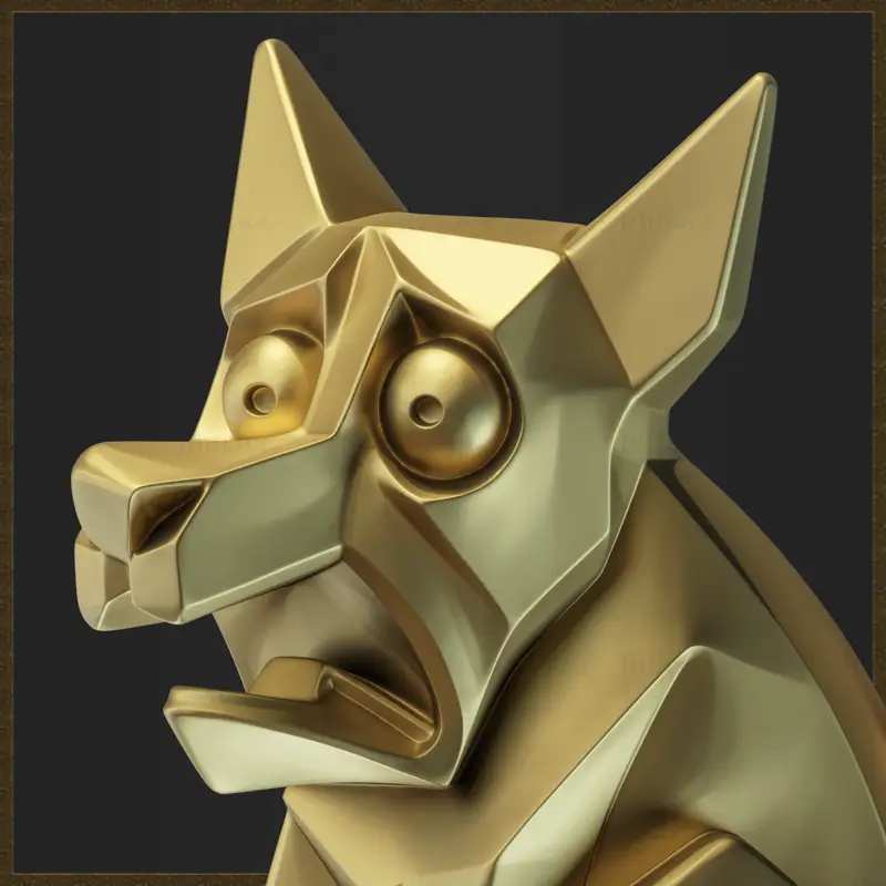 犬の幾何学的なチャームジュエリーデザイン3Dプリントモデル