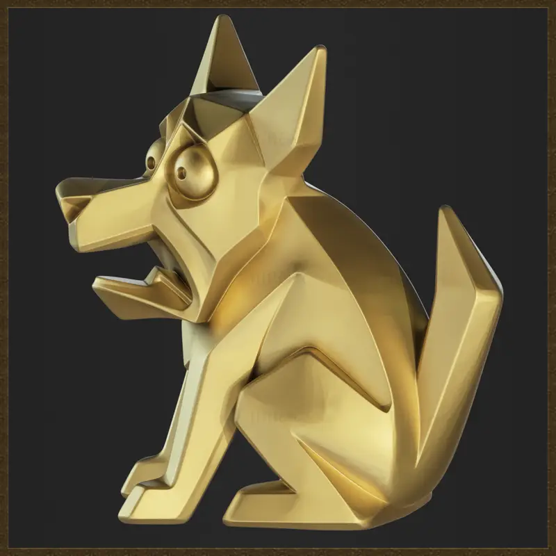 犬の幾何学的なチャームジュエリーデザイン3Dプリントモデル