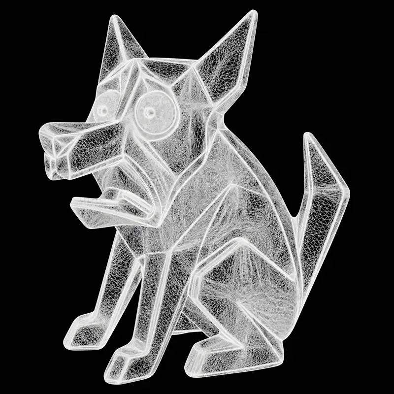 犬の幾何学的なチャームジュエリーデザイン3Dプリントモデル