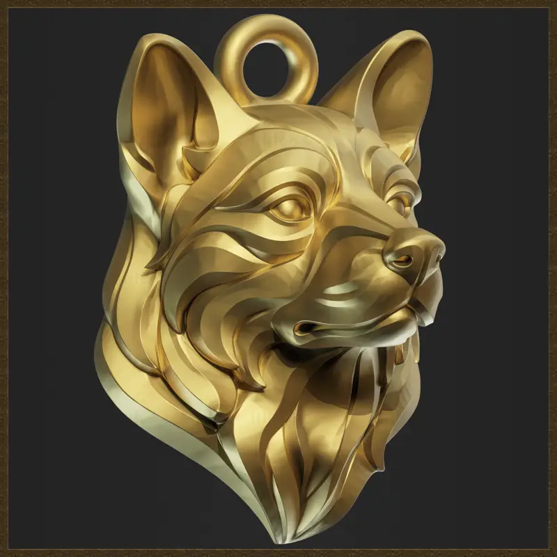 مدل چاپ سه بعدی طرح آویز سر سگ