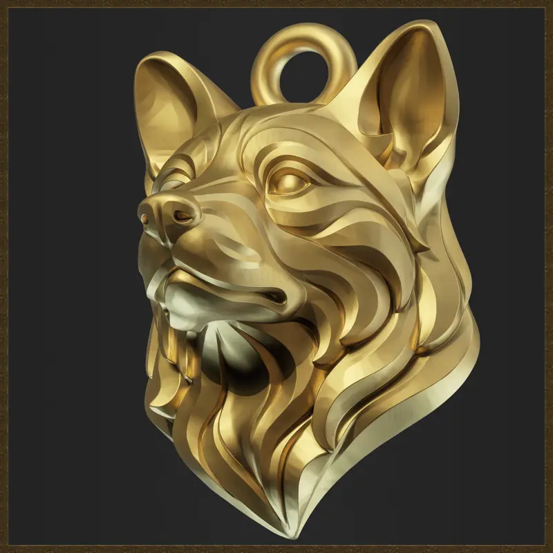 مدل چاپ سه بعدی طرح آویز سر سگ