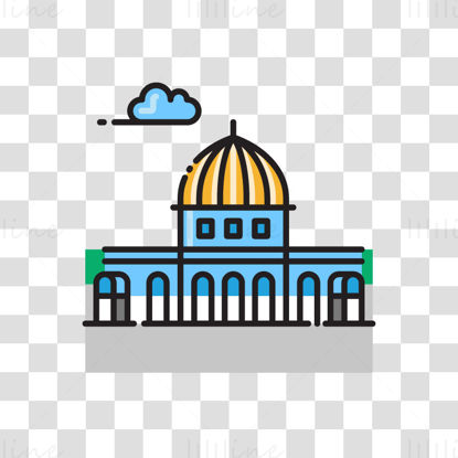 Dome of the Rock vector illustration