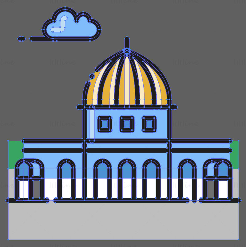 Dome of the Rock vector illustration