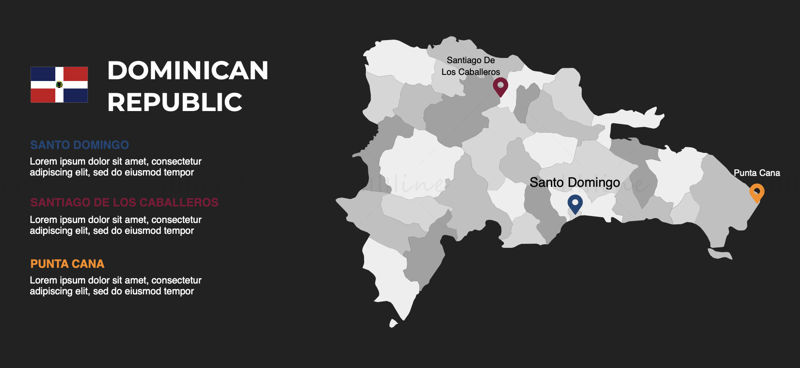 Dominican Republic infographics Map editable PPT & Keynote