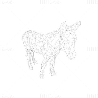 Modèle d'impression 3D en poly low Donkey