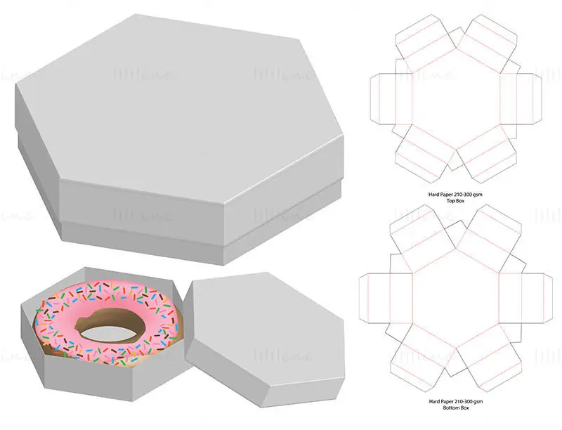 Donut Box dieline vector