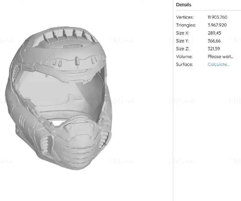 3D tiskový model helmy Doom Slayer STL