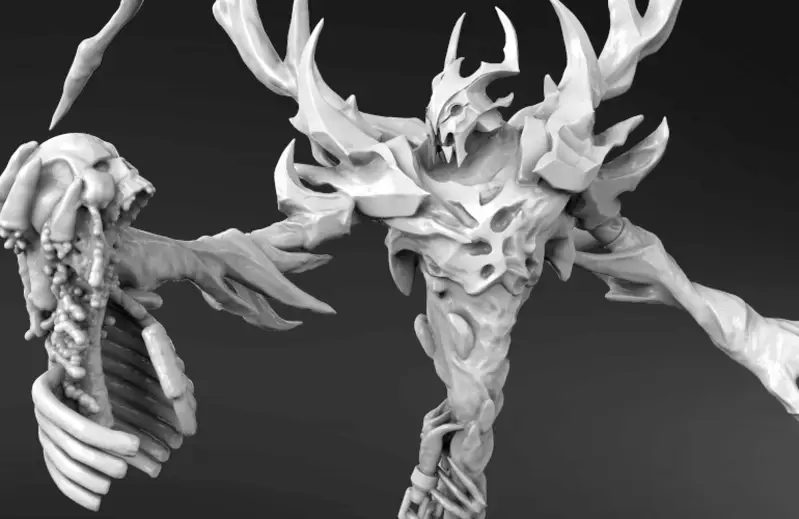 DotA2 Shadow Fiend Figuries 3D Print Model STL fájl