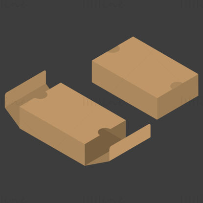 Double opening rectangular packaging box dieline pattern vector eps