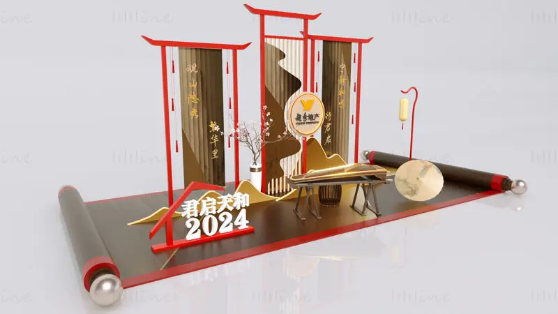 Chinesische Immobilienkunstanzeige DP-Punktdesign 3D-Szene