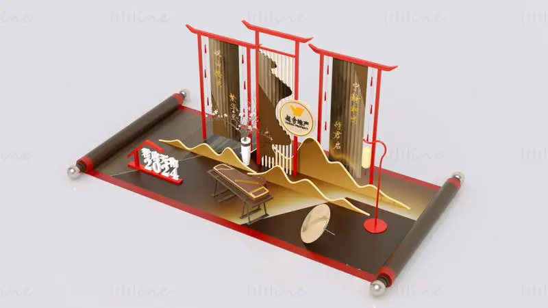Chinesische Immobilienkunstanzeige DP-Punktdesign 3D-Szene
