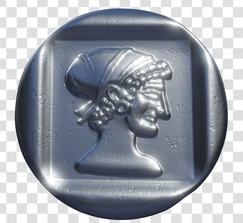 Drachme von Knidos Ancient Coin 3D-Druckmodell