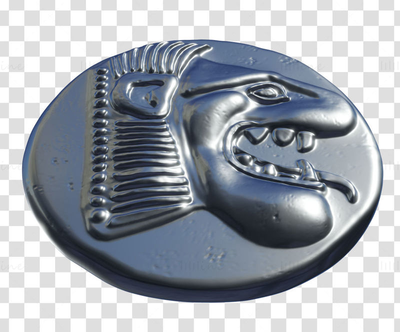 Drachme von Knidos Ancient Coin 3D-Druckmodell