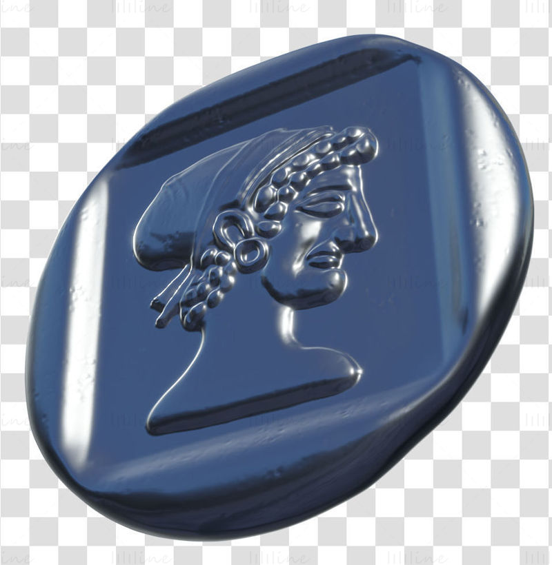 Drachme von Knidos Ancient Coin 3D-Druckmodell