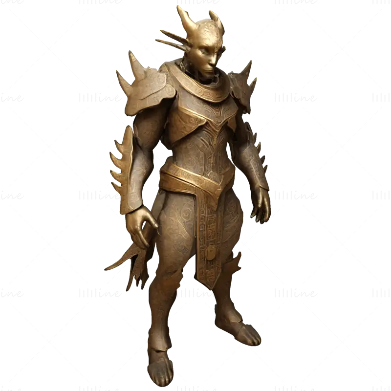 3D tiskový model bitevní zbroje Draconic Knight