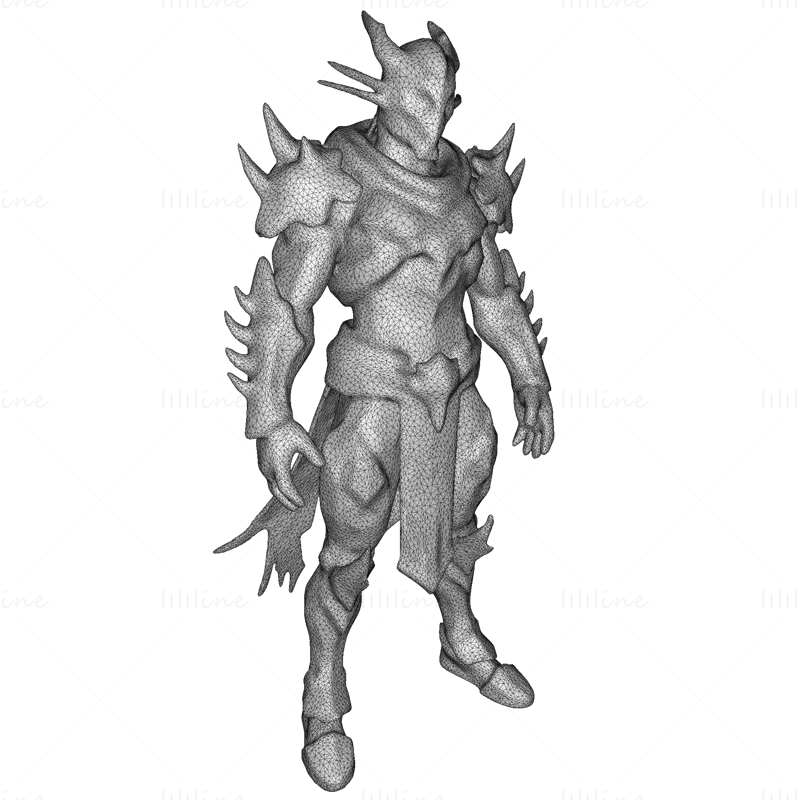 3D tiskový model bitevní zbroje Draconic Knight