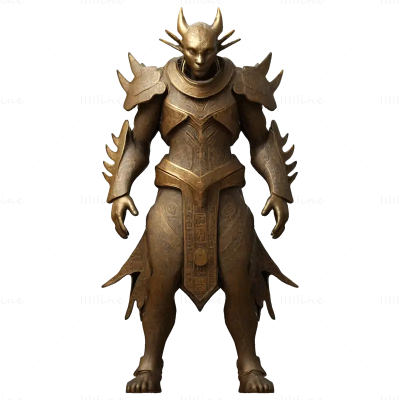 3D tiskový model bitevní zbroje Draconic Knight