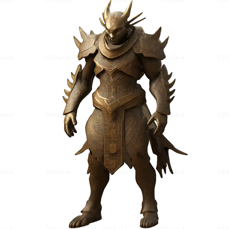 3D tiskový model bitevní zbroje Draconic Knight