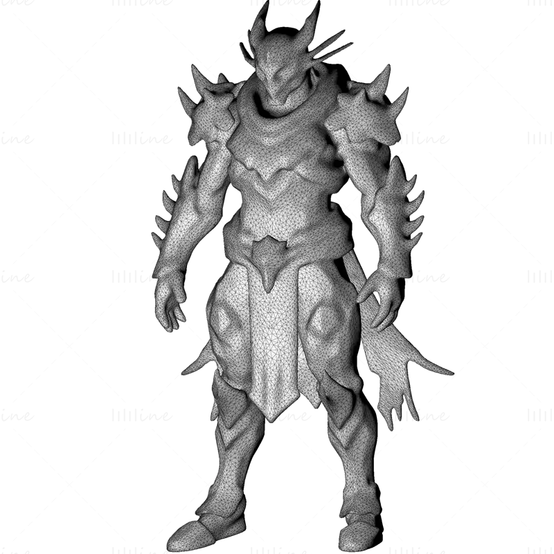 3D tiskový model bitevní zbroje Draconic Knight