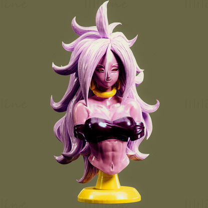 Dragon ball androide 21 BUST 3D printing model STL