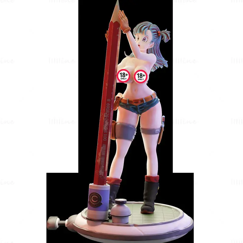 Dragon Ball Bulma Pen Holder Figures 3D Printing Model STL