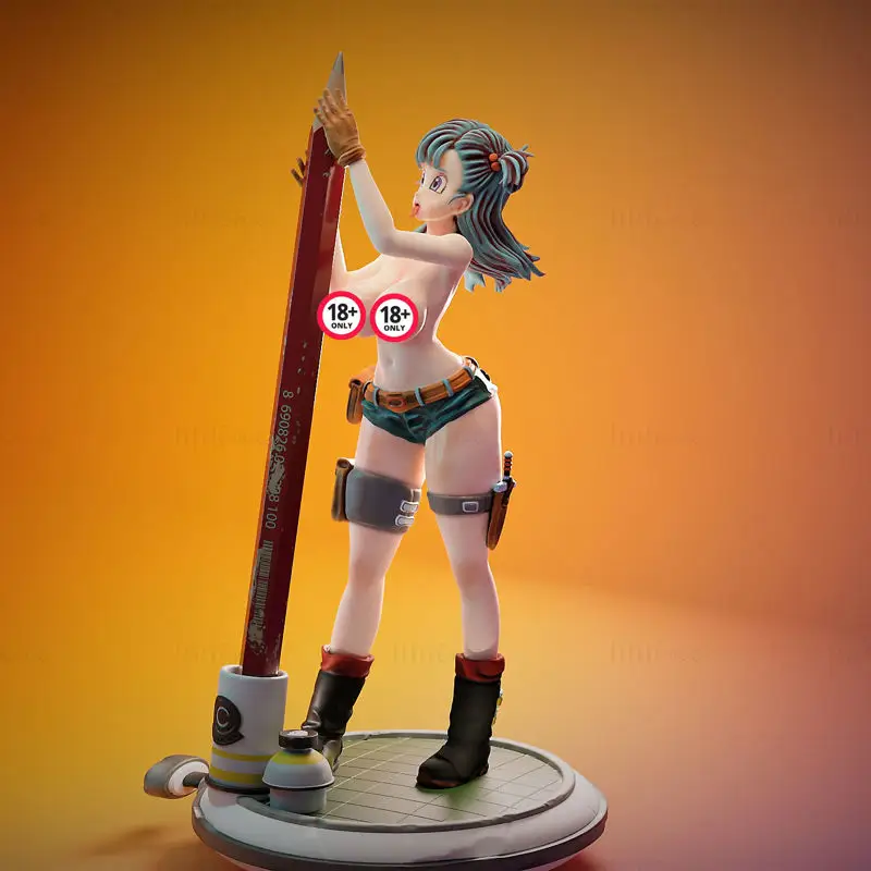 Dragon Ball Bulma Pen Holder Figures 3D Printing Model STL