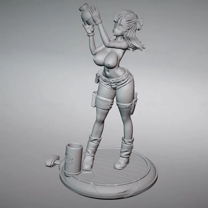 Dragon Ball Bulma Pen Holder Figures 3D Printing Model STL